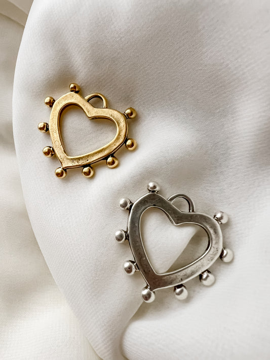 Chainbreaker Necklace Large Open Dotted Heart Charm