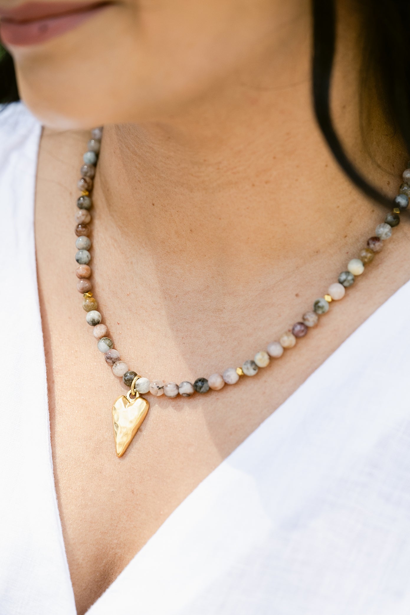 Hearts Afire Beaded Necklace
