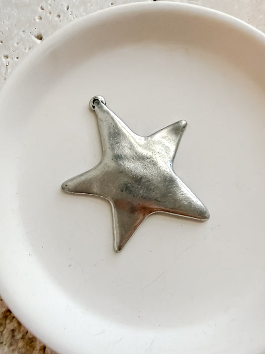 Large Hammered Star Charm