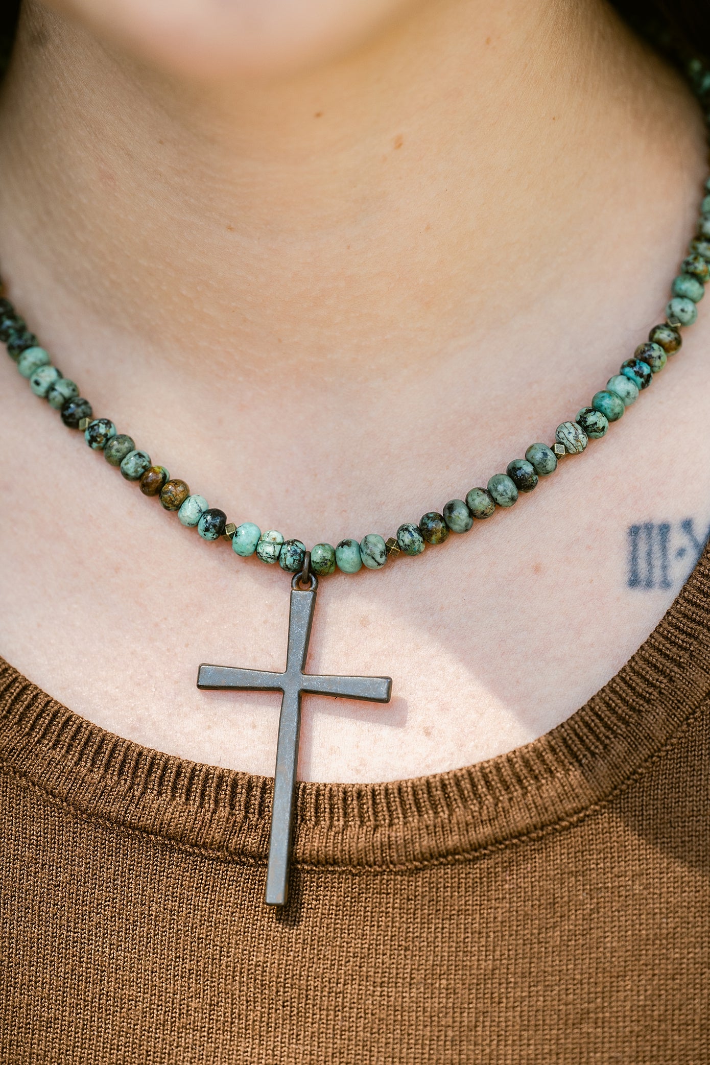 Prairie Cross Beaded Necklace
