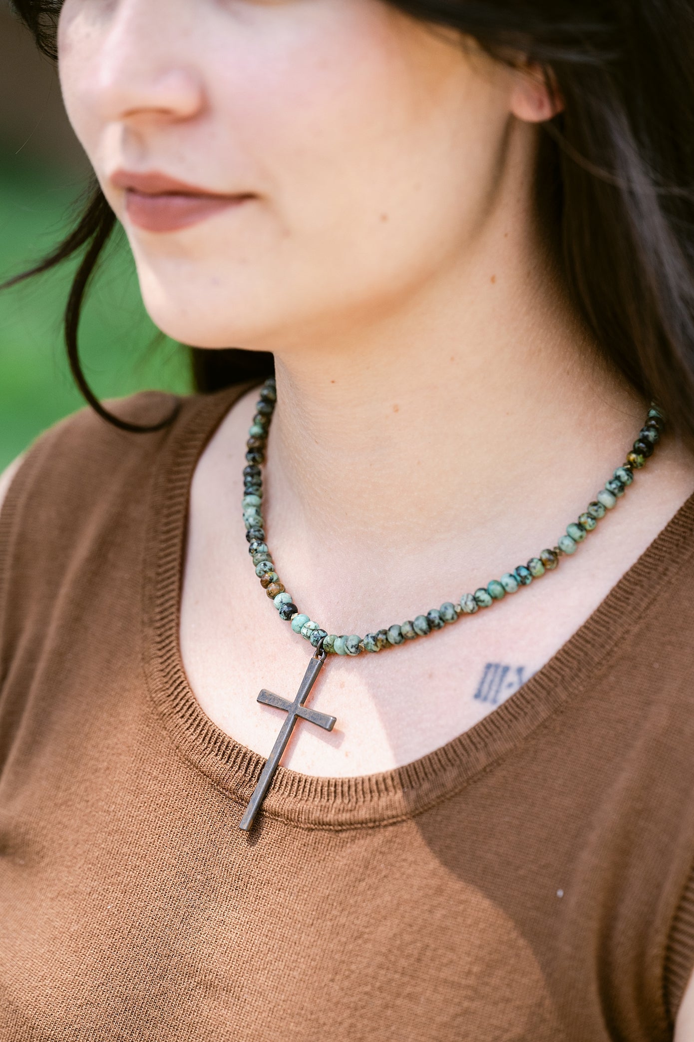 Prairie Cross Beaded Necklace