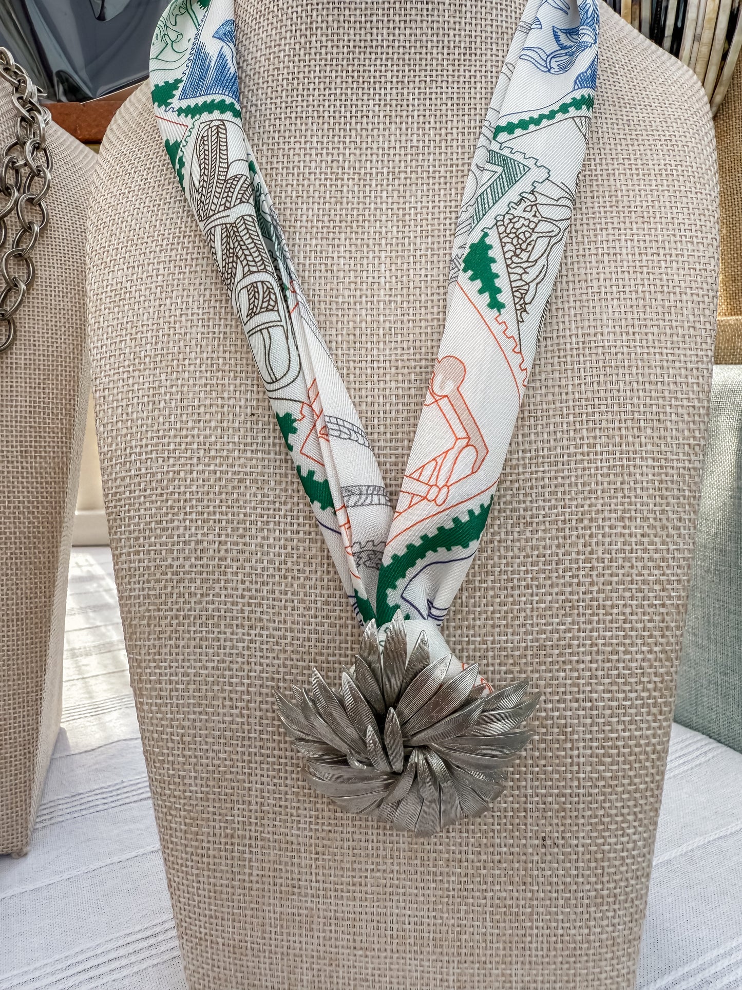 Scarf Necklaces(Green Hues)