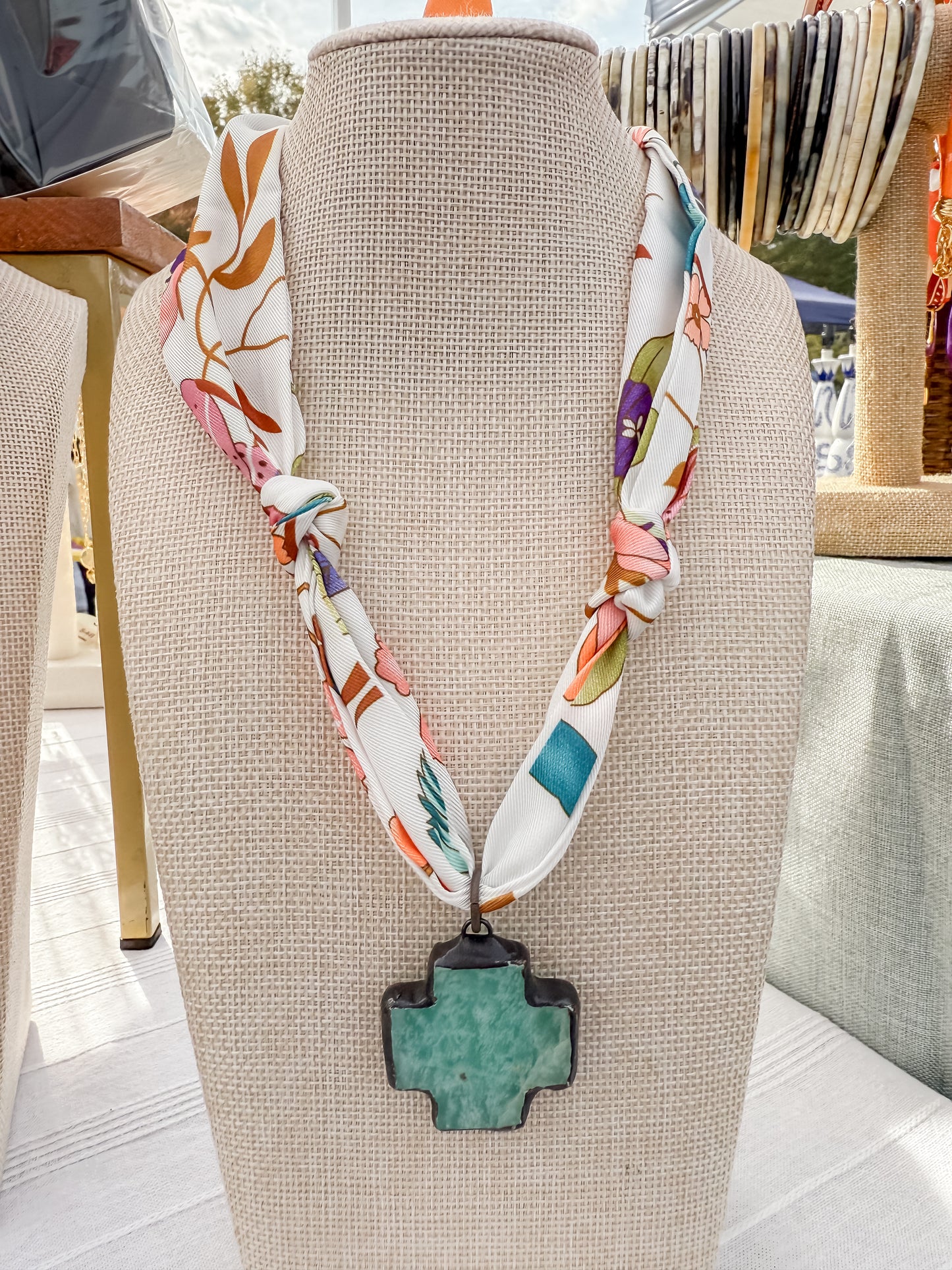 Scarf Necklaces(Green Hues)