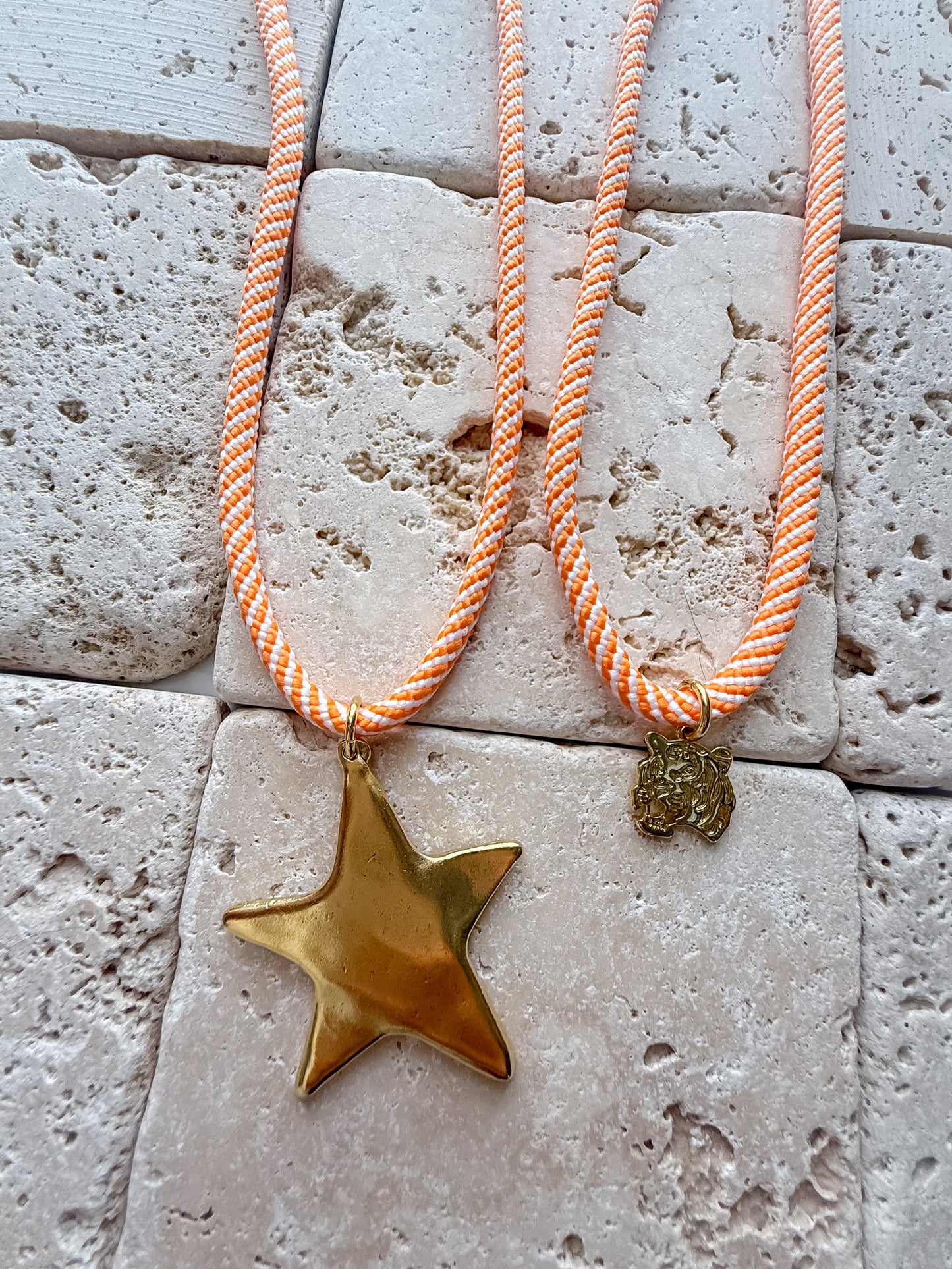 Cord Necklaces(Orange Hues)