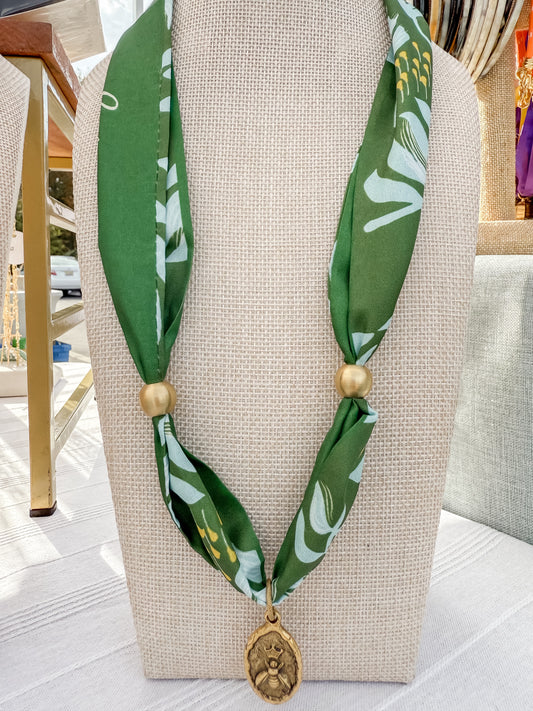 Scarf Necklaces(Green Hues)