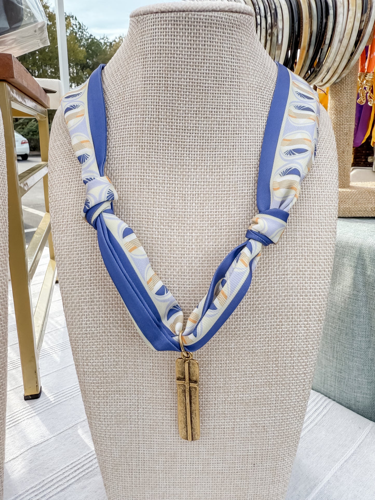Scarf Necklaces(Blue Hues)