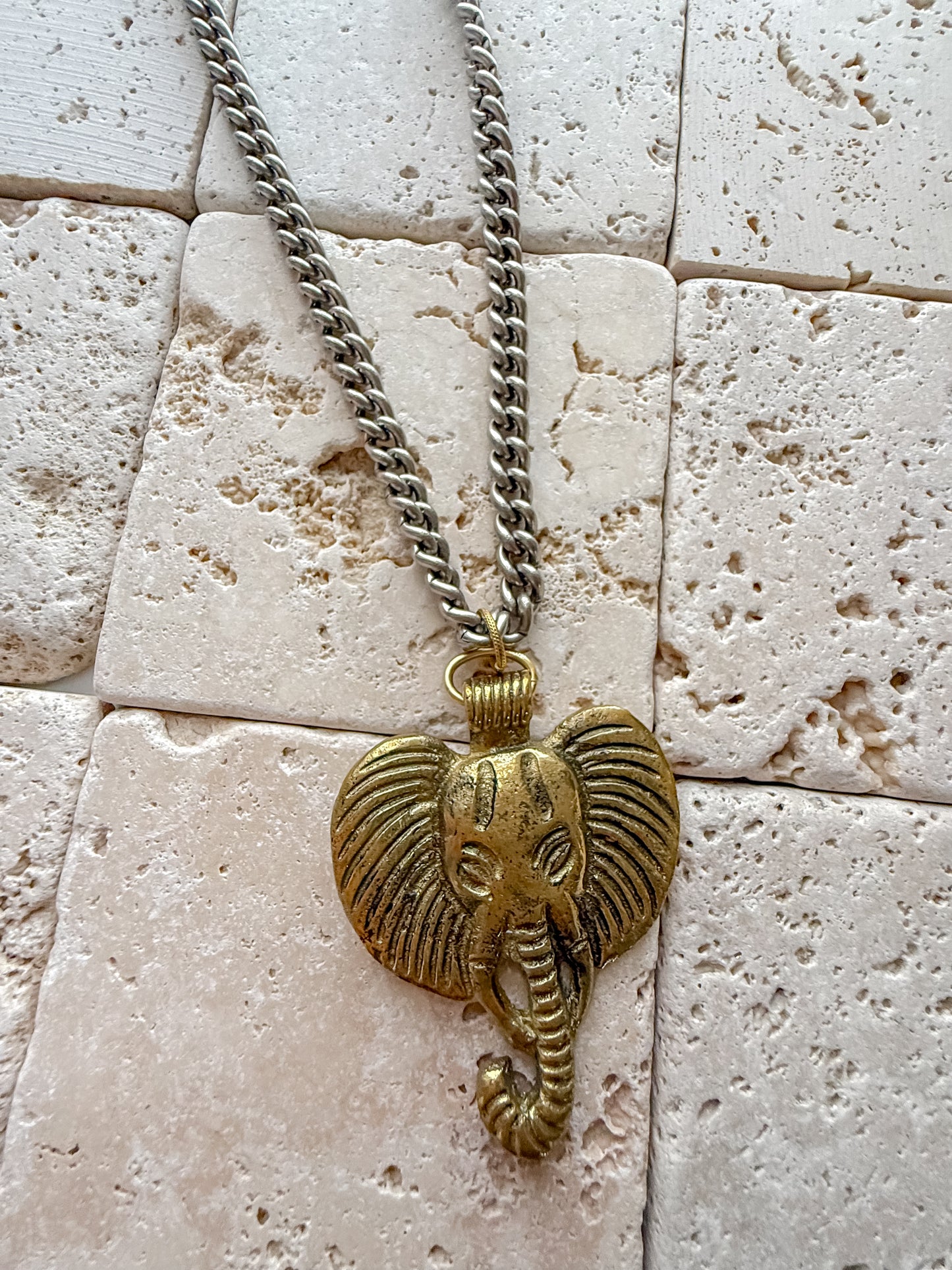 Mixed Metal Elephant Necklace OOAK