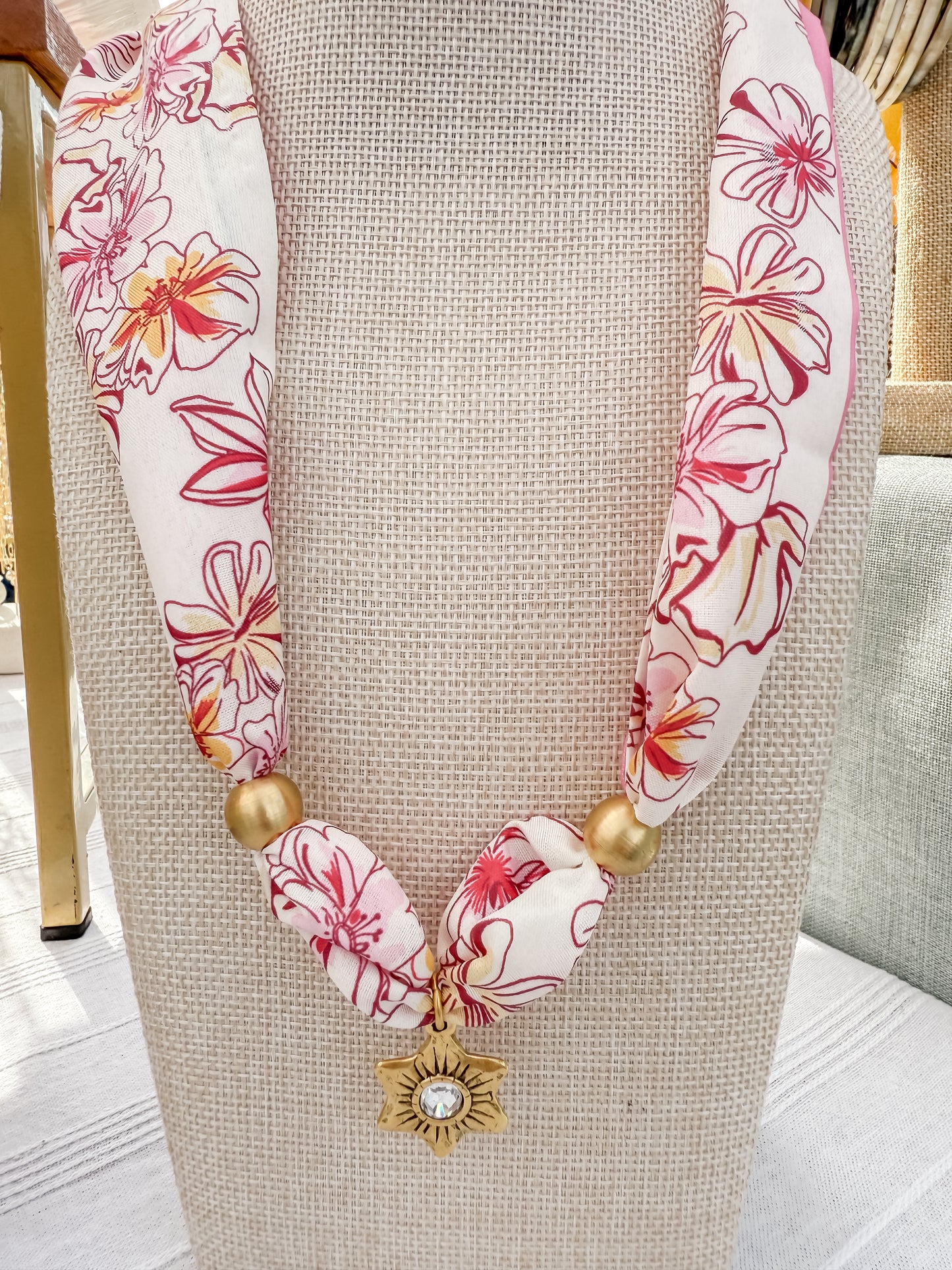 Scarf Necklaces(Pink/Red Hues)