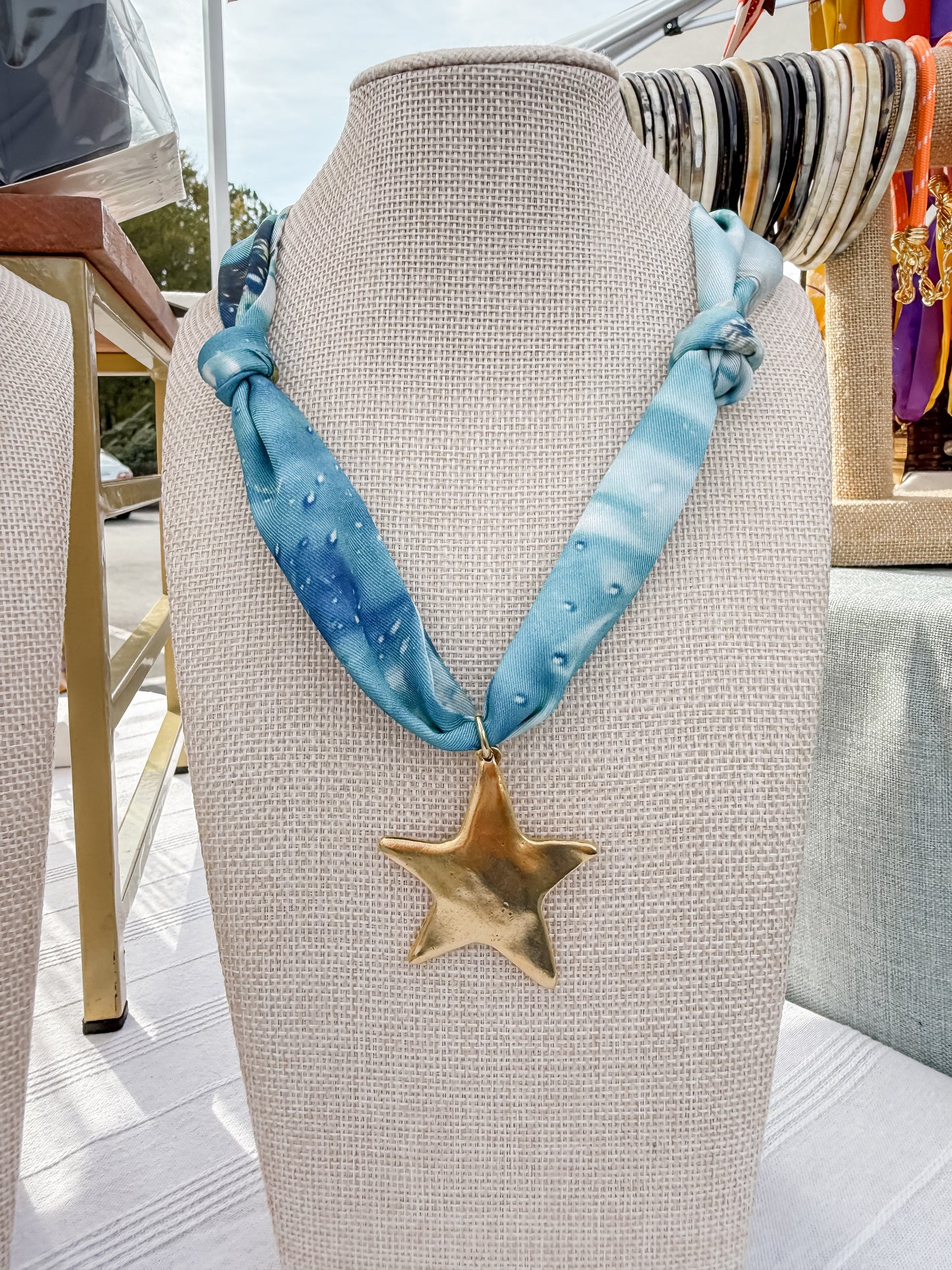 Scarf Necklaces(Blue Hues)