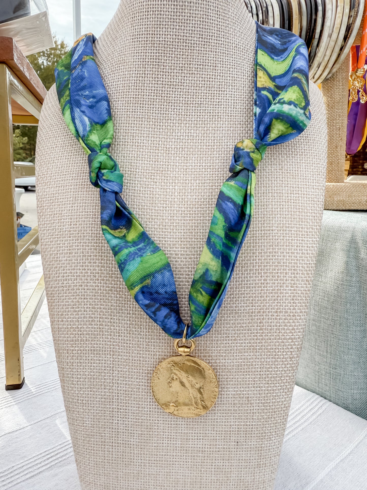 Scarf Necklaces(Blue Hues)