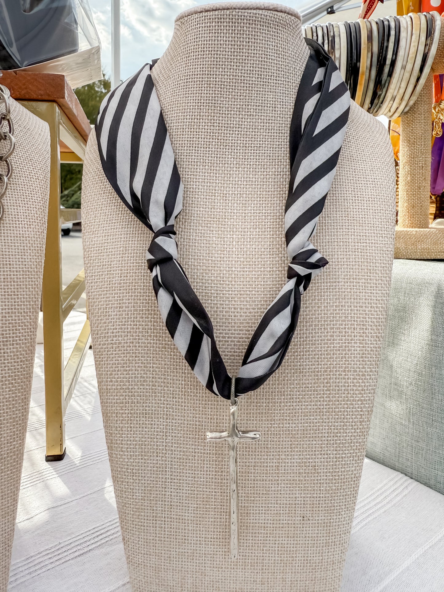 Scarf Necklaces(Black Hues)