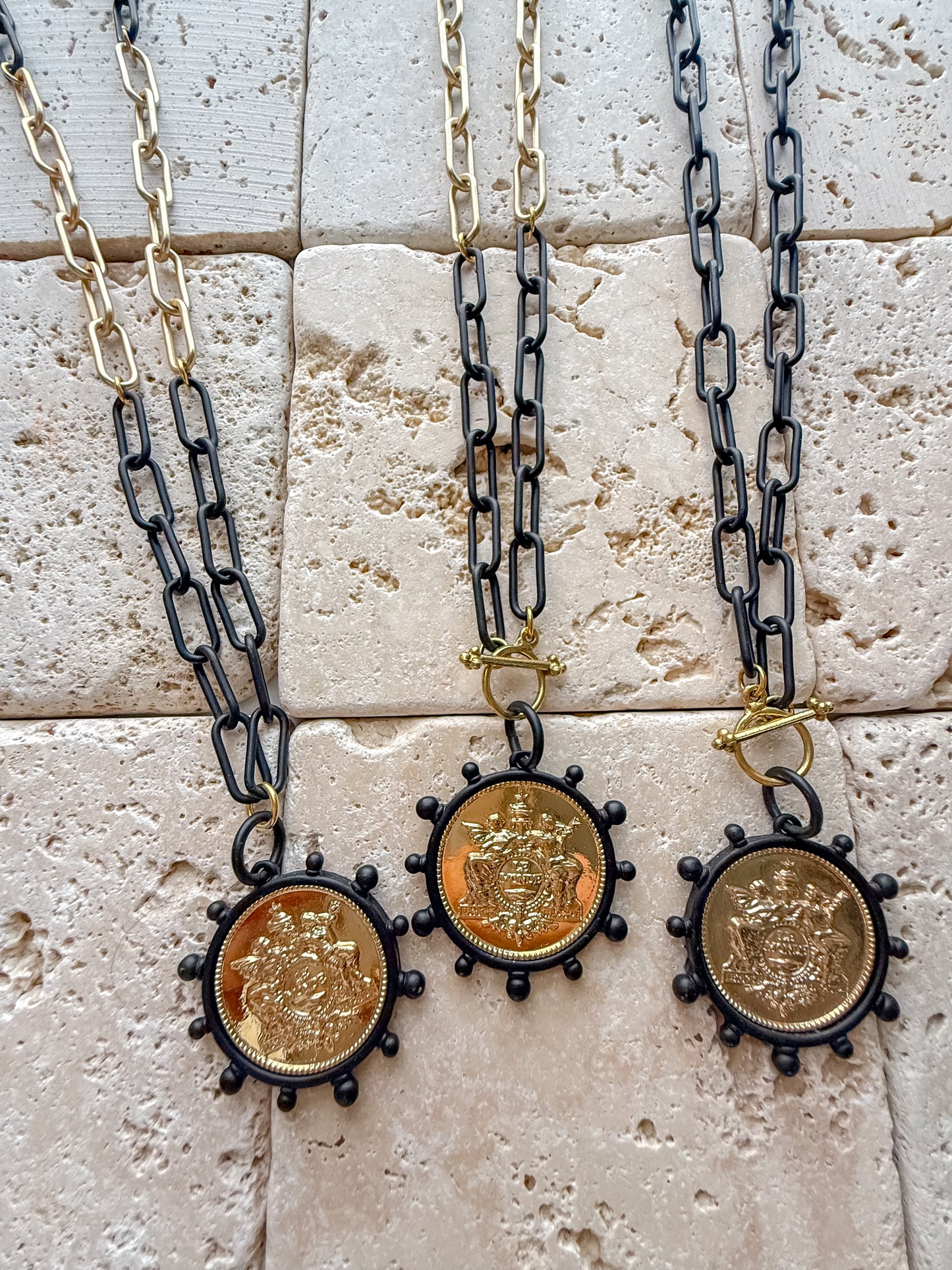 Mixed Metal Coin Necklaces OOAK