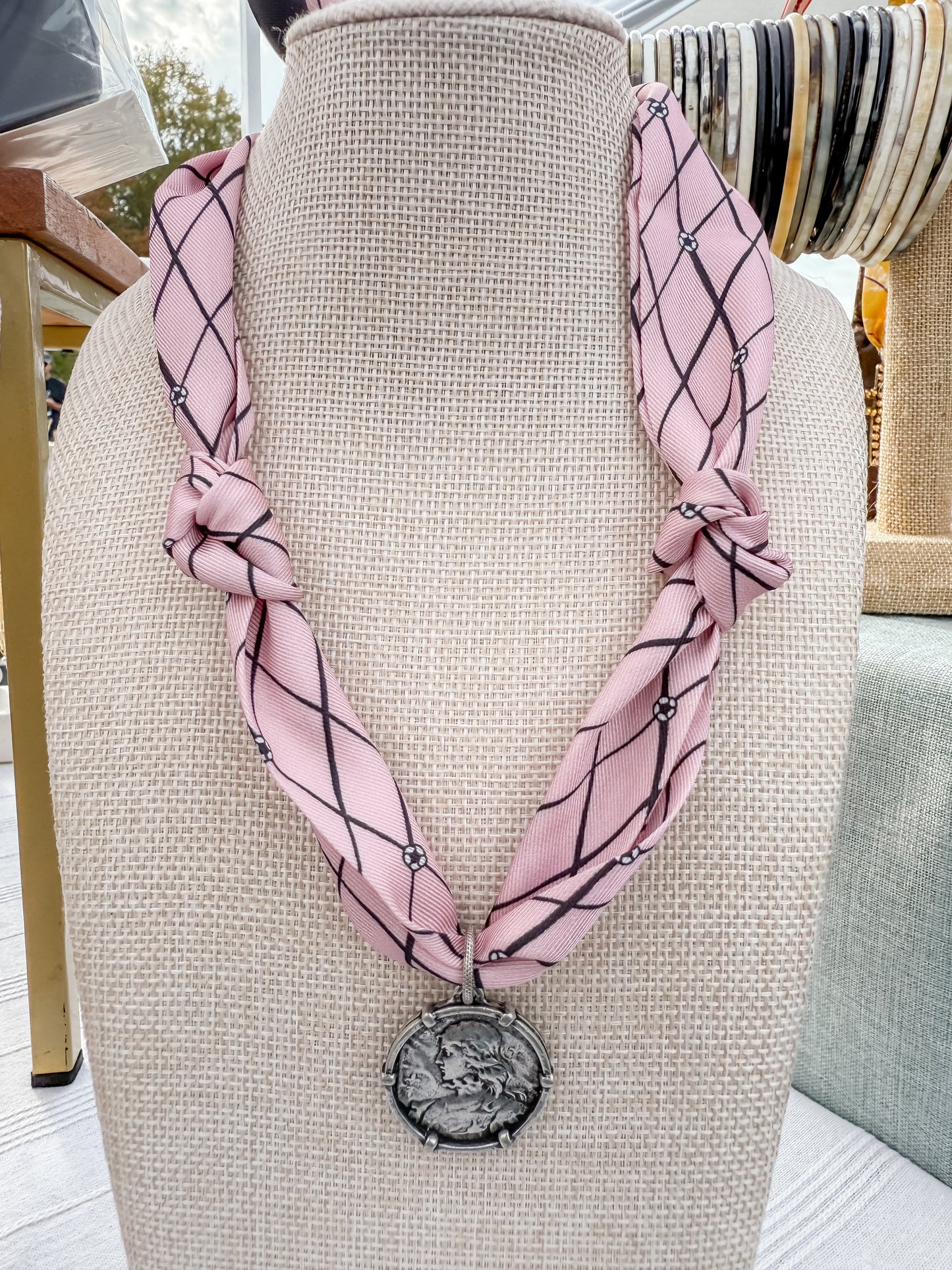 Scarf Necklaces(Pink/Red Hues)