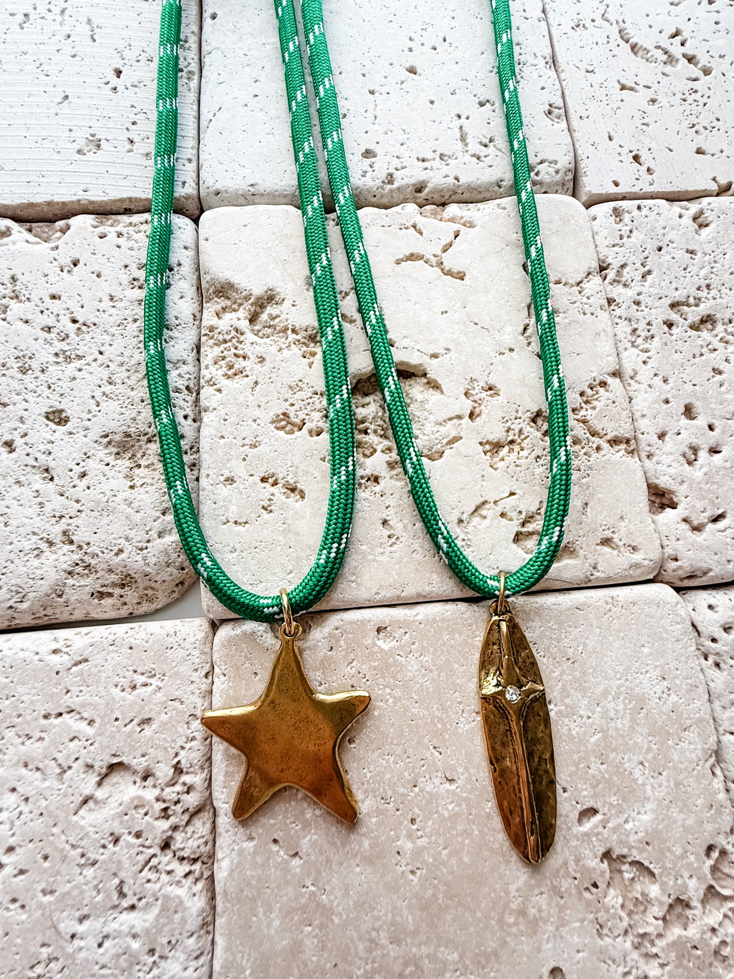 Cord Necklaces(Green/Turquoise Hues)