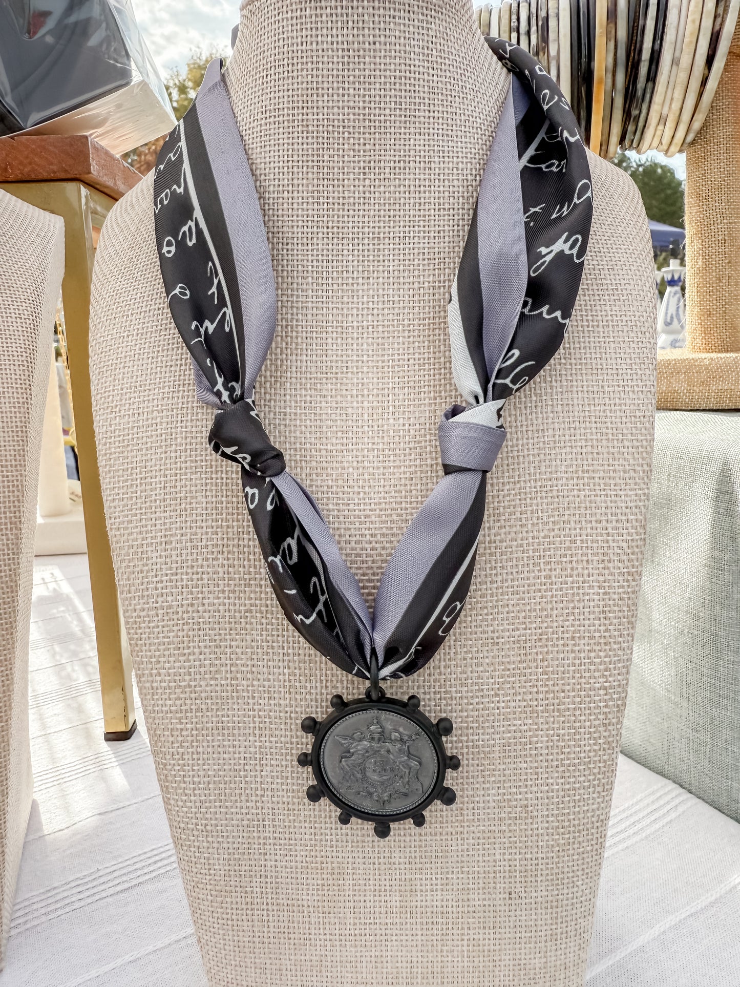 Scarf Necklaces(Black Hues)