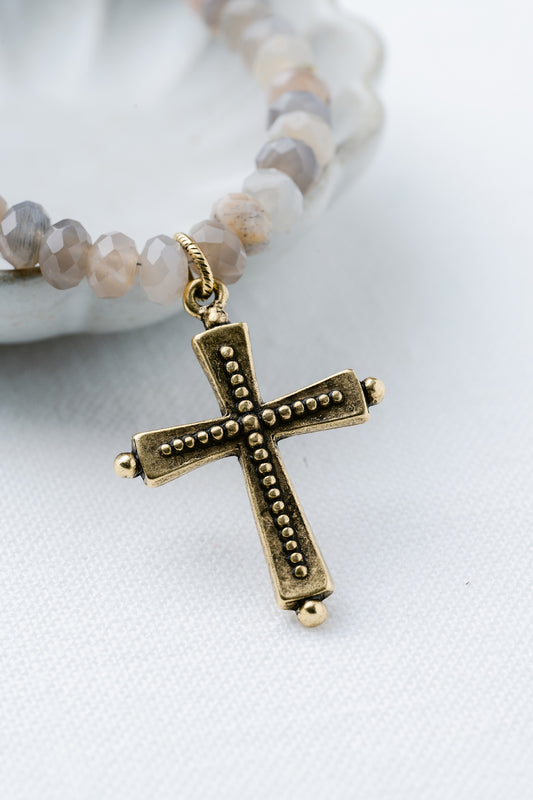 Devoted Beaded Cross Necklace