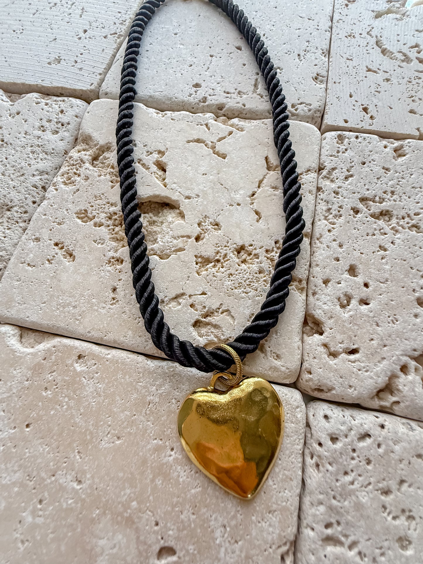 Cord Necklace(Black/Neutral Hues)