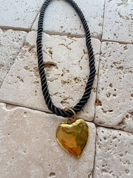 Cord Necklace(Black/Neutral Hues)