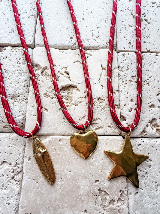 Cord Necklaces(Red Hues)