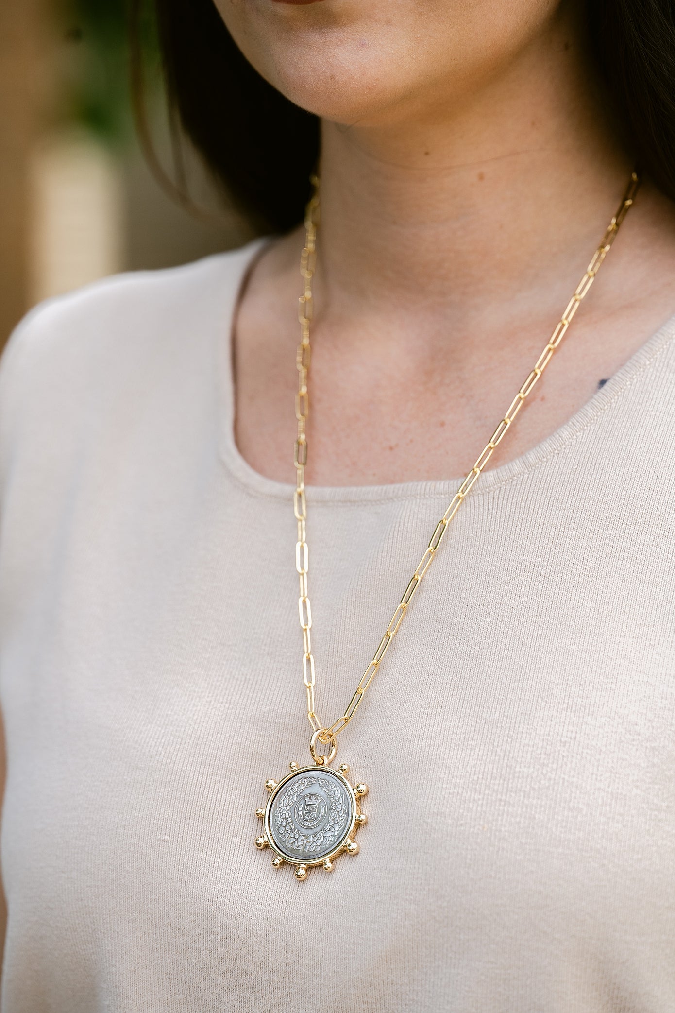 Frenchie Coin Necklace