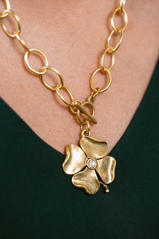 Golden Clover Necklace