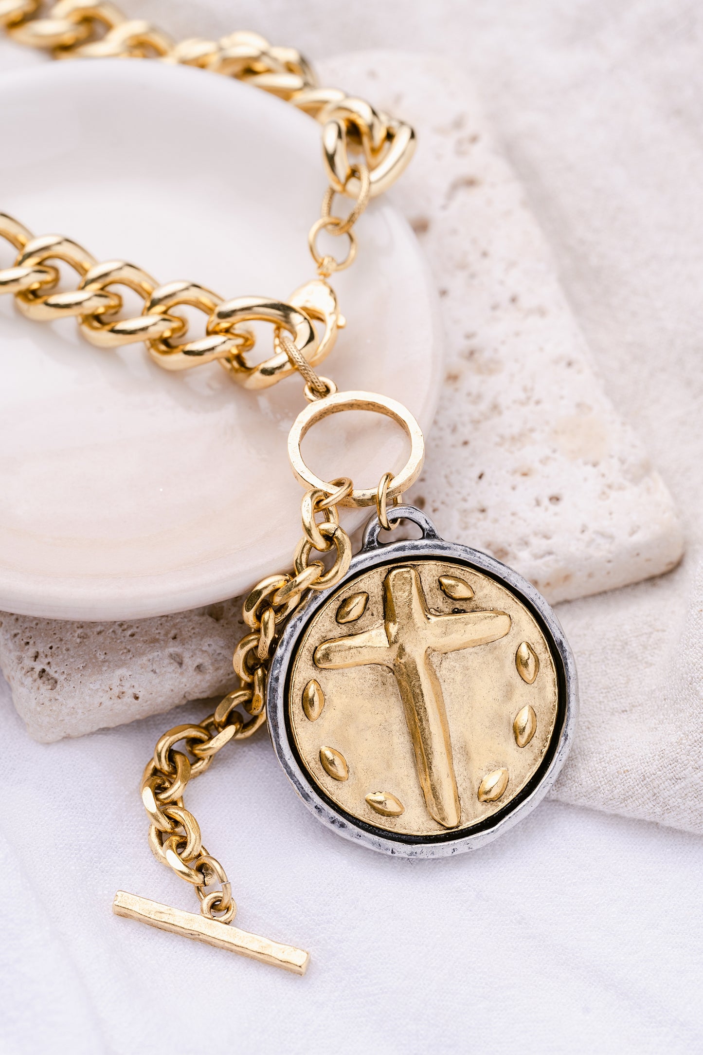 Treasure Cross Coin Necklace