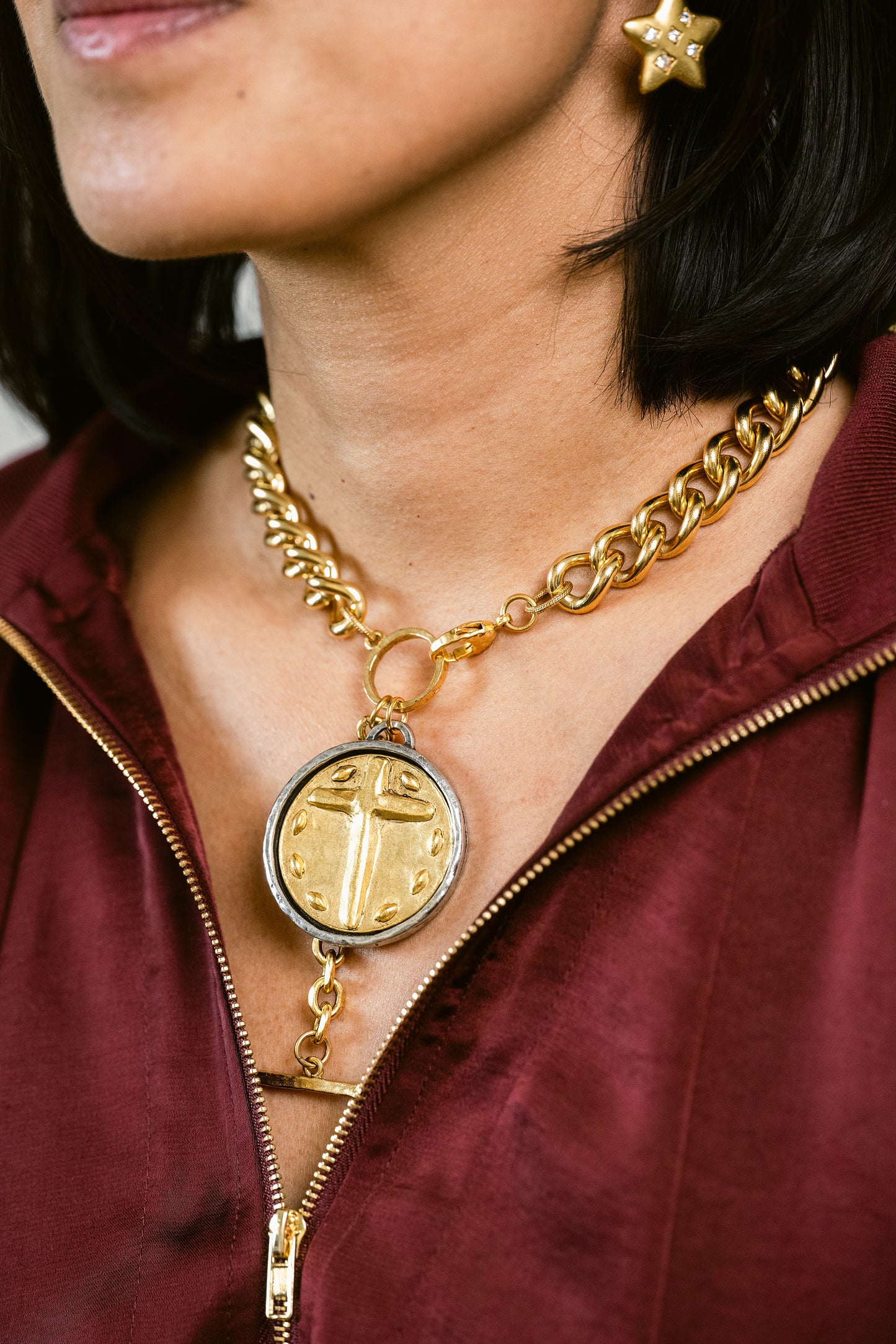 Treasure Cross Coin Necklace
