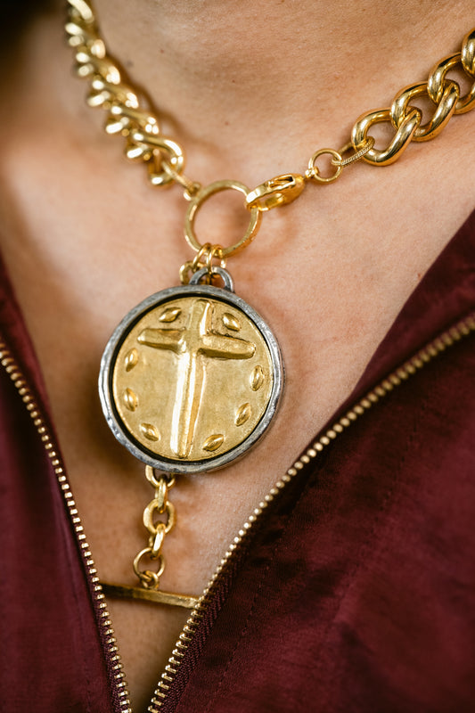 Treasure Cross Coin Necklace