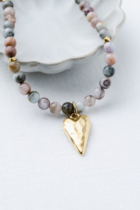 Hearts Afire Beaded Necklace