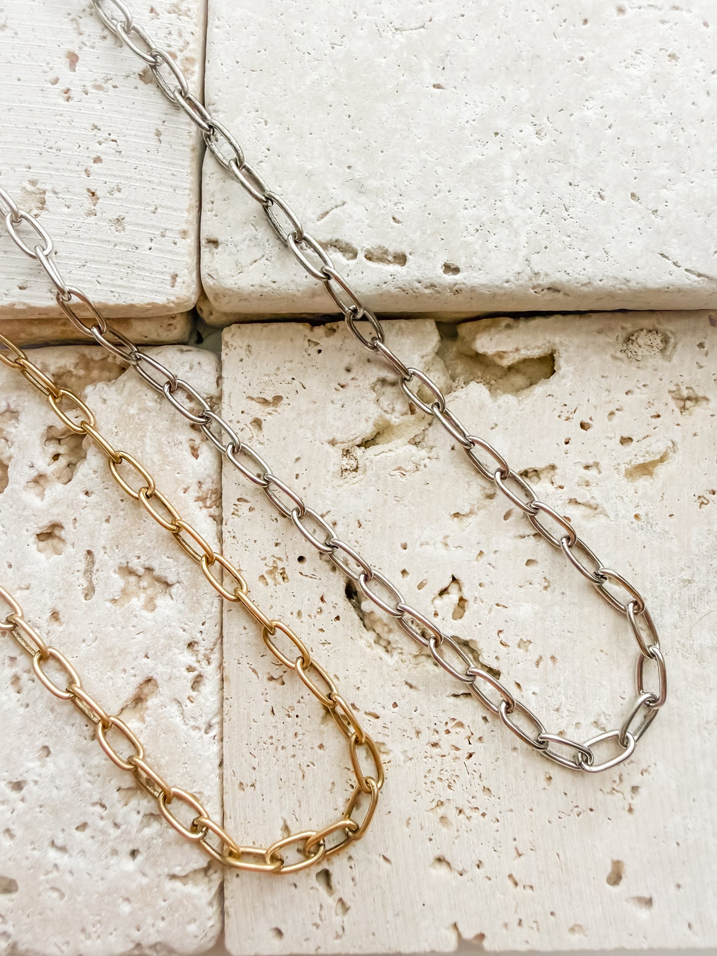 Oval Link Base Chain Necklace
