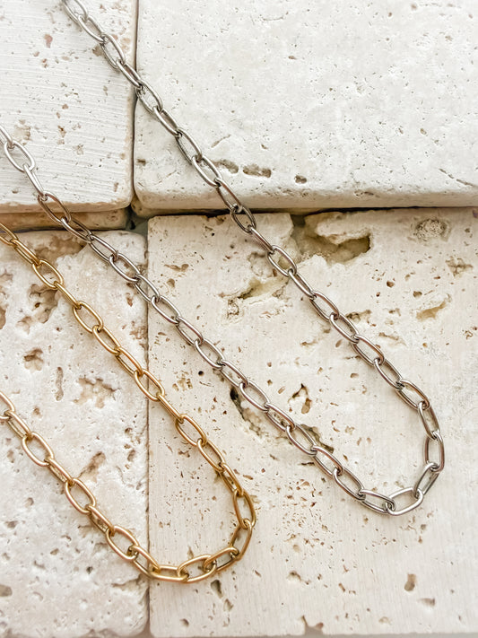 Oval Link Base Chain Necklace