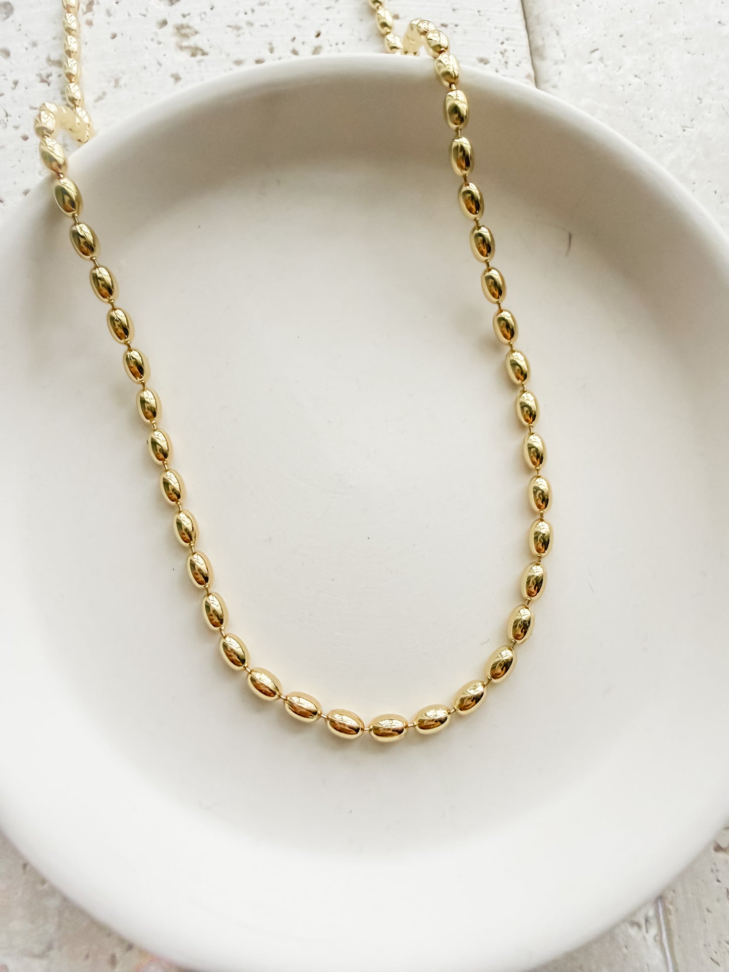 Dainty Rice Bead Gold Filled Base Chain