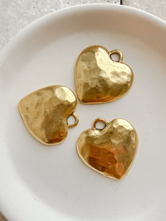Medium Hammered Heart Charm