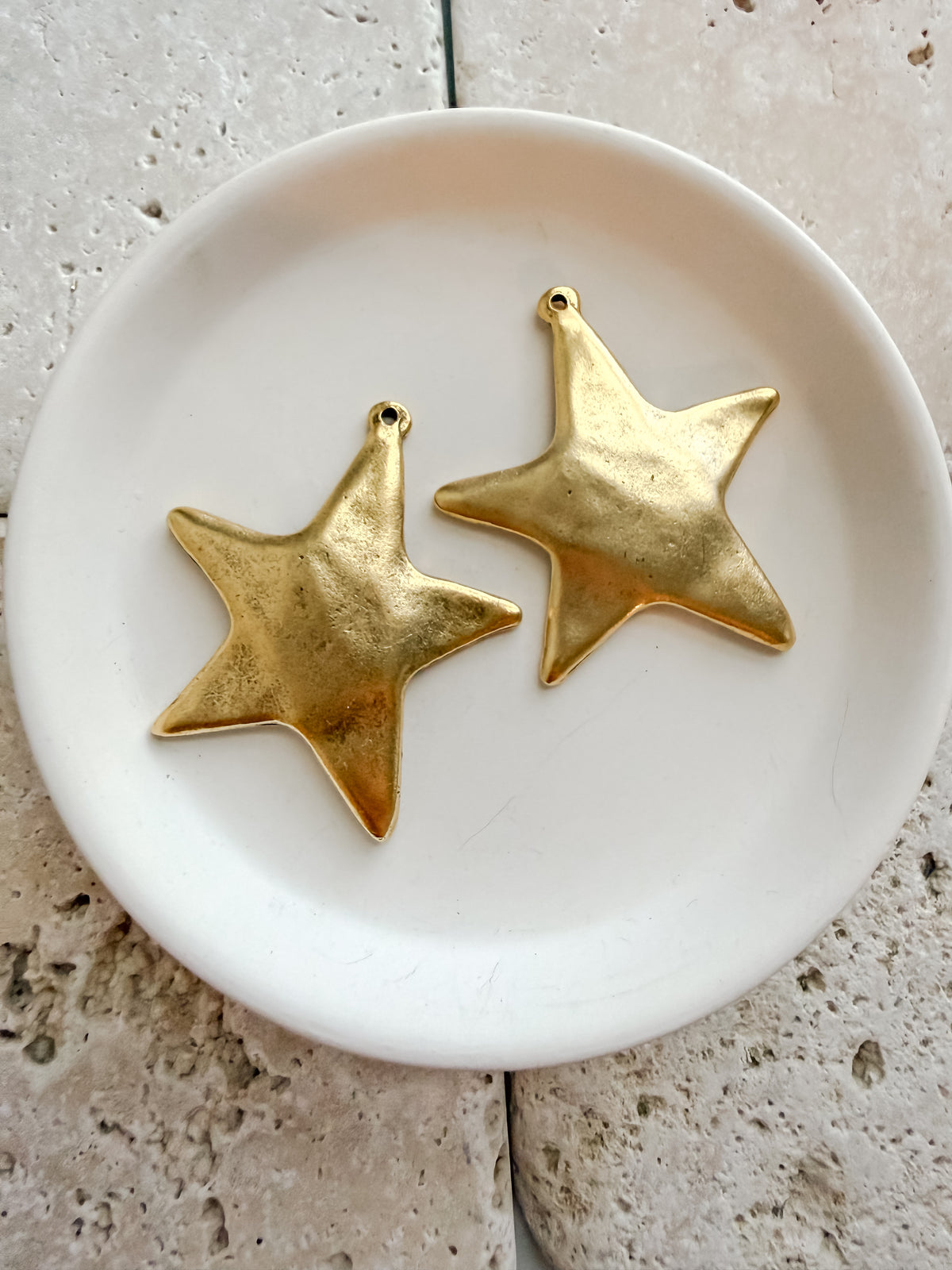 Large Hammered Star Charm