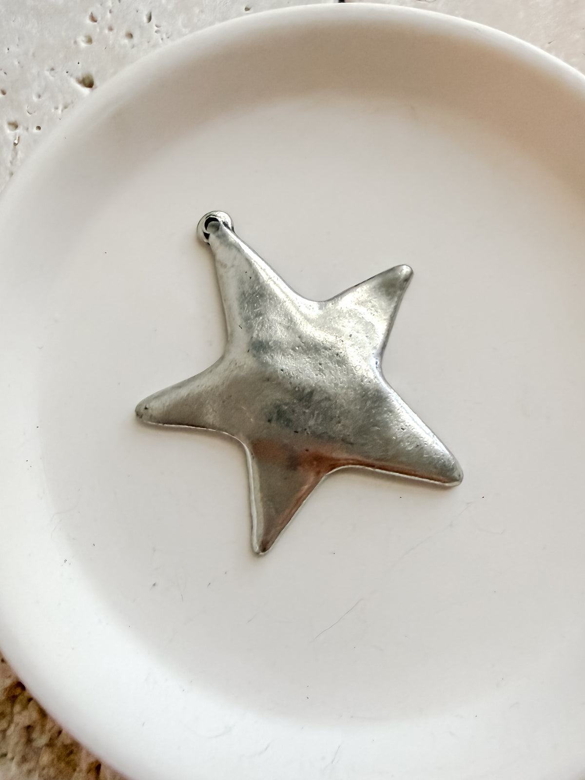 Large Hammered Star Charm