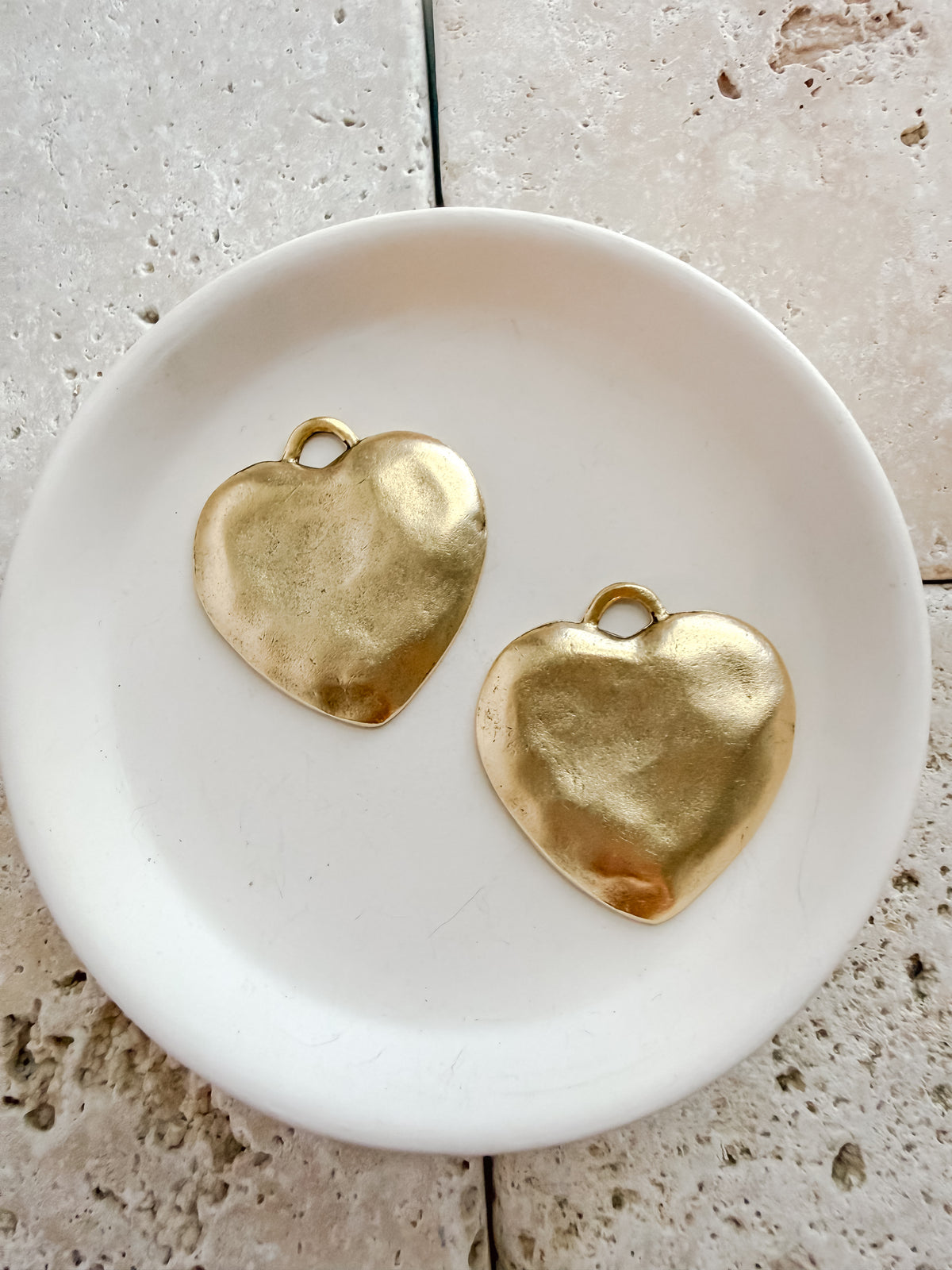 Large Hammered Heart Charm
