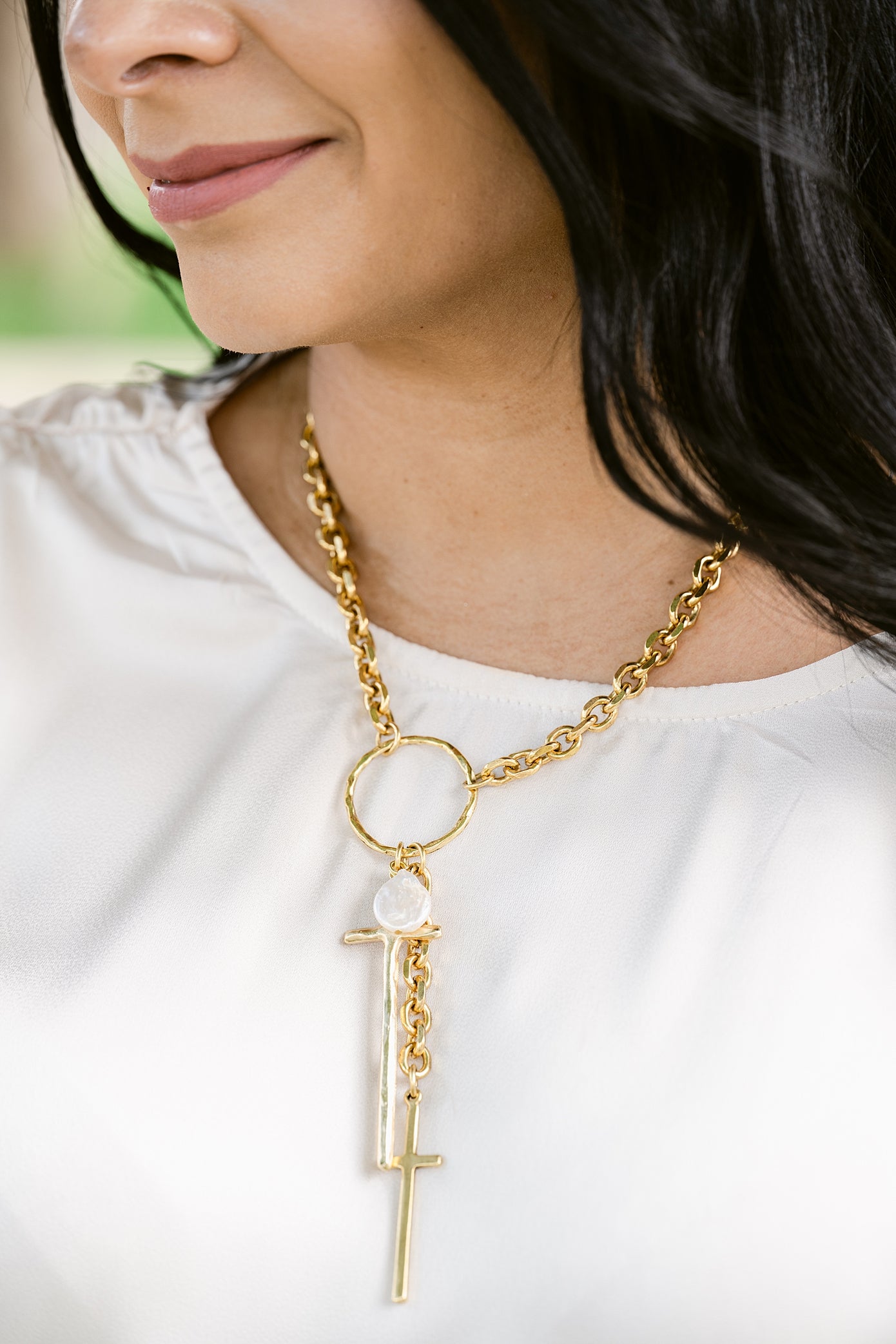Goodness and Mercy Cross Necklace