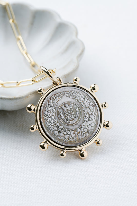 Frenchie Coin Necklace