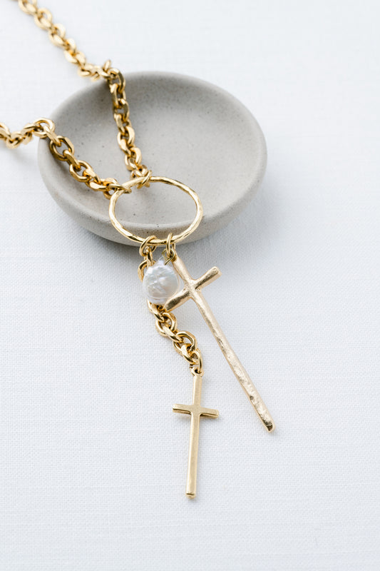 Goodness and Mercy Cross Necklace