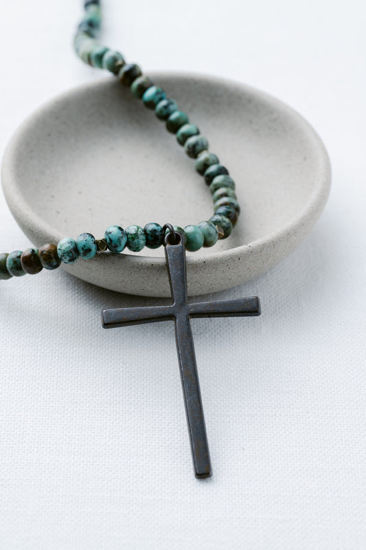 Prairie Cross Beaded Necklace