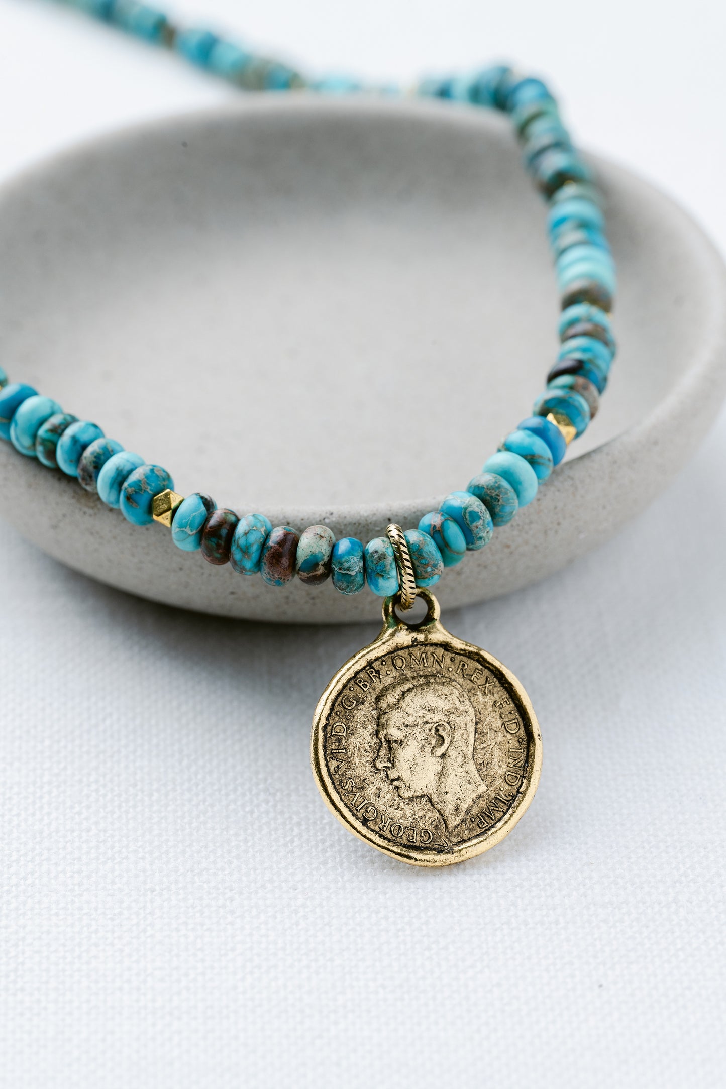 Token Beaded Coin Necklace